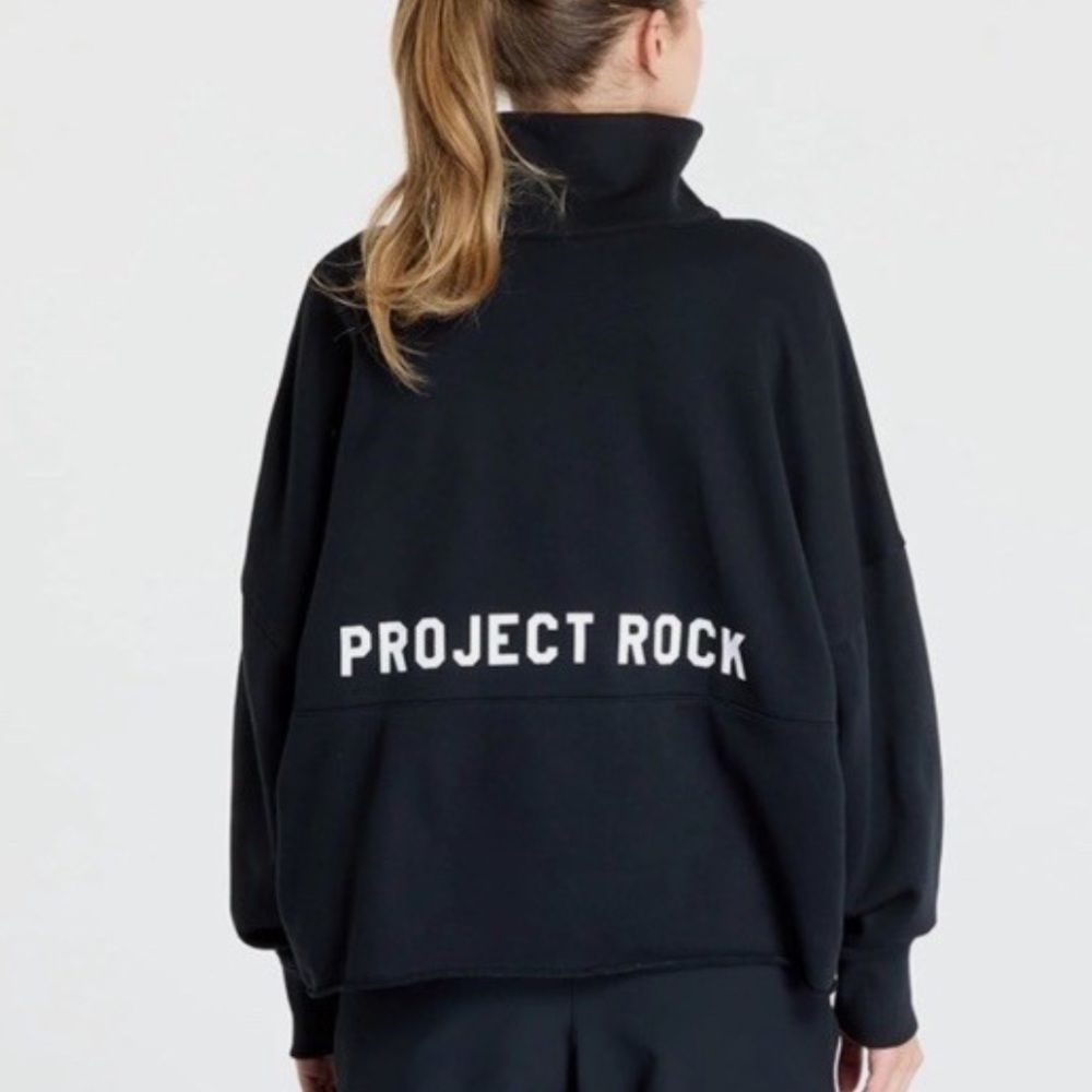 Under Armour Project Rock Midnight Black Tech quarter zip athletic top
